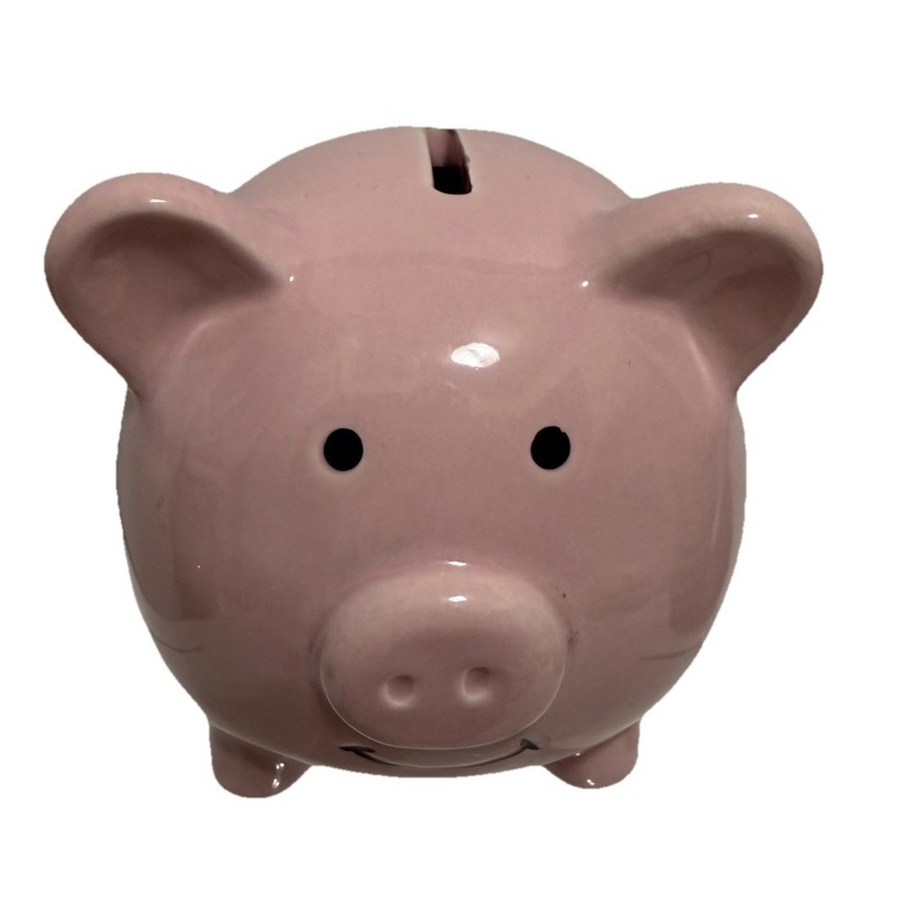Cute Pink‎ Ceramic Piggy Bank Small Coin Bank Classic Pig Money Box